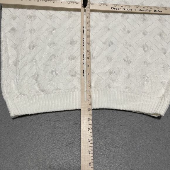 Vintage 80s Area by Tag Sweater Large Off White Acrylic Rayon Blend Made in USA - Picture 6 of 8